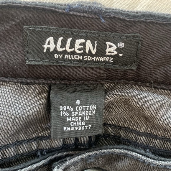 Allen B Studded Denim Shorts Women's Size 4 Gray Moto Zip NWT Punk Y2K Style - Picture 4 of 9